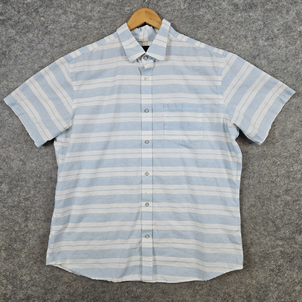 Banana Republic Blue & White Striped Shirt Size XL 100% Cotton Standard Fit SPOT
